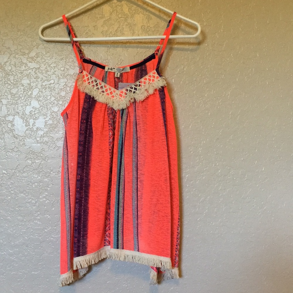 Jolt Orange Print Spaghetti Strap Top